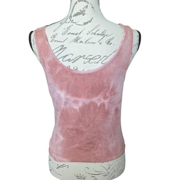 Hippie Rose Women's Size Large Pink Clay Tie Dye Soft Ribbed Tank Top - Picture 3 of 6